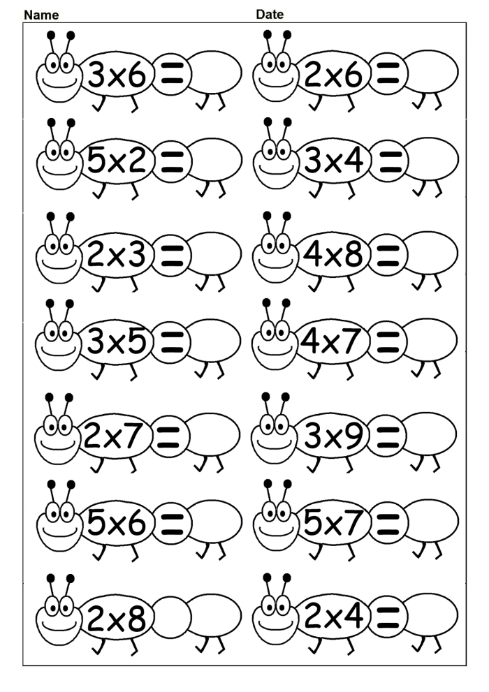 Math Farm Table Activity for Second Grade Learners - Image 2 A second grade math table worksheet showing a farm-themed table with numbers for students to read and answer questions