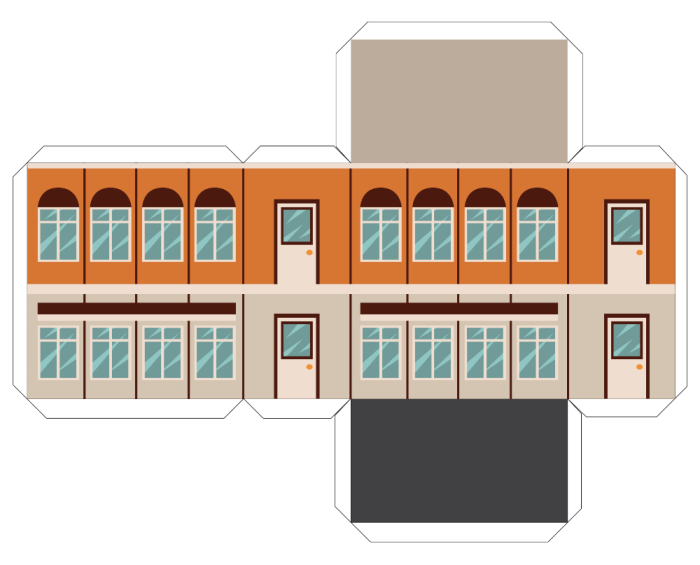 Build a City worksheet showing a paper model in progress for physical science activities Cut-out paper template ready to be folded into a city building for a fun second grade project