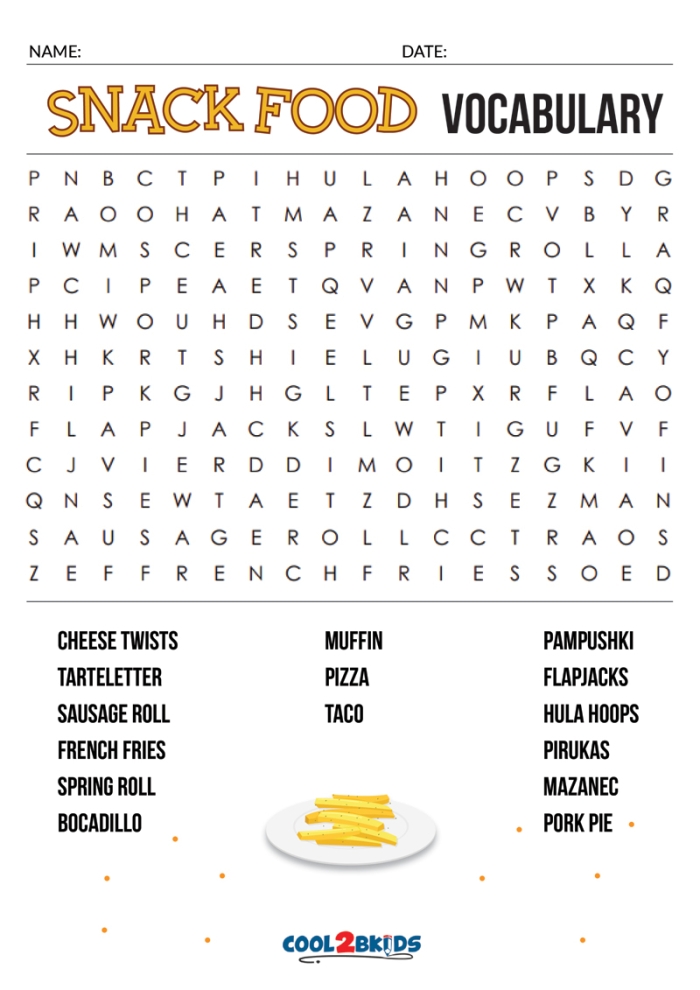 Engage your child in a fun and tasty food word search activity for grade 2 learners Second grade life science food word search worksheet with vocabulary words to find