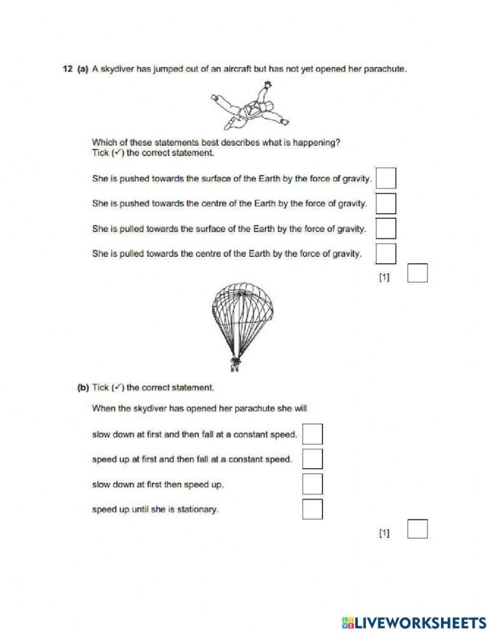 Second Grade worksheet showing children pushing and pulling objects to learn about force