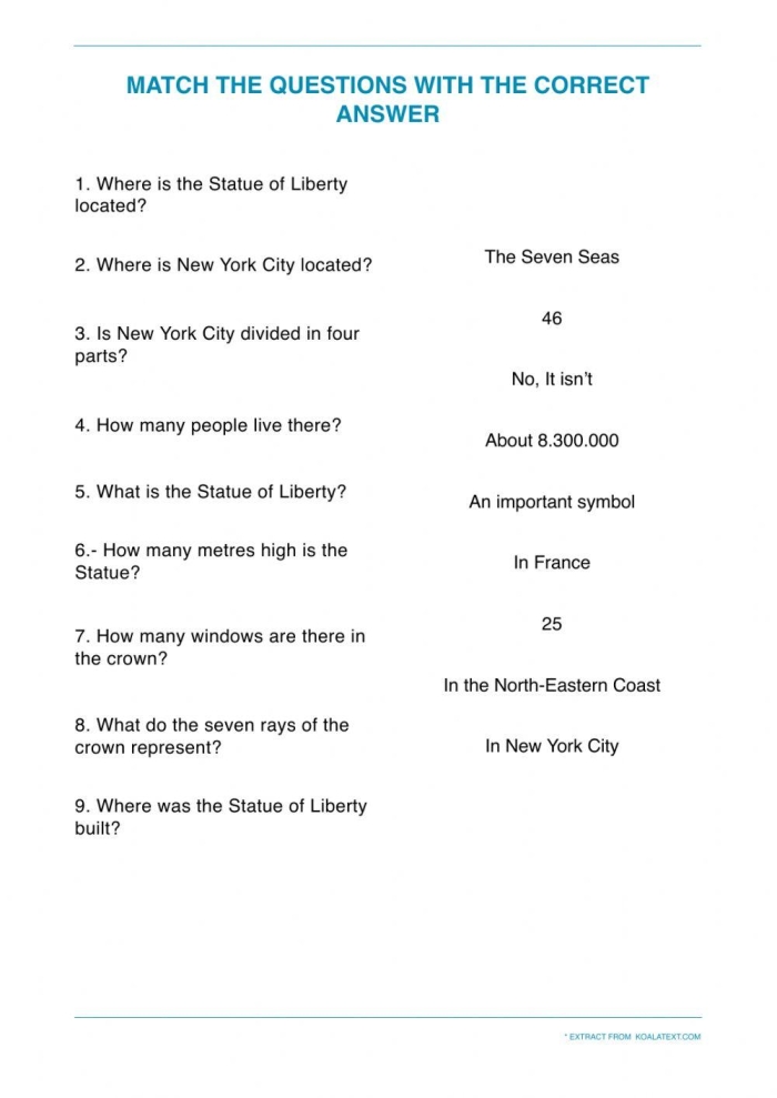 Second grade worksheet featuring the Statue of Liberty and national symbols in German