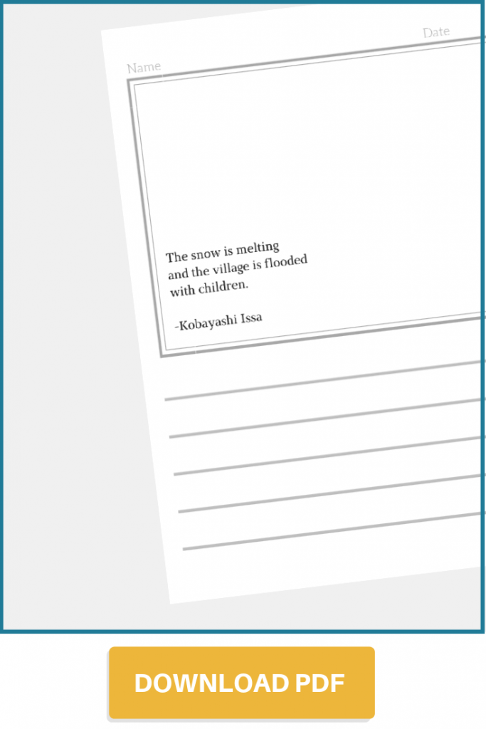 Explore haiku writing with this engaging second grade history worksheet number 13 Second Grade student completing a Compose a Haiku worksheet focused on simple poetry