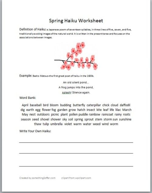 Compose a Haiku worksheet for young poets exploring simple poetry forms in history class Second grade students working on a haiku poem using a worksheet focused on history themes