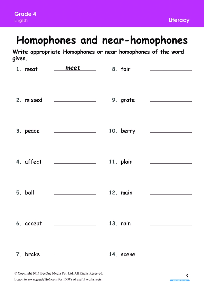 Second grade homophones worksheet focusing on history for practice number 11 Second grade student working on a Pick the Homophones history worksheet with a word bank