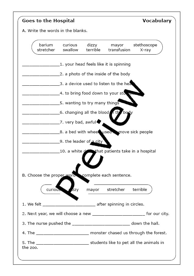 Printable mini hospital foldable for a paper city in data and graphing category Cut-out hospital building for second grade city project from worksheet 18
