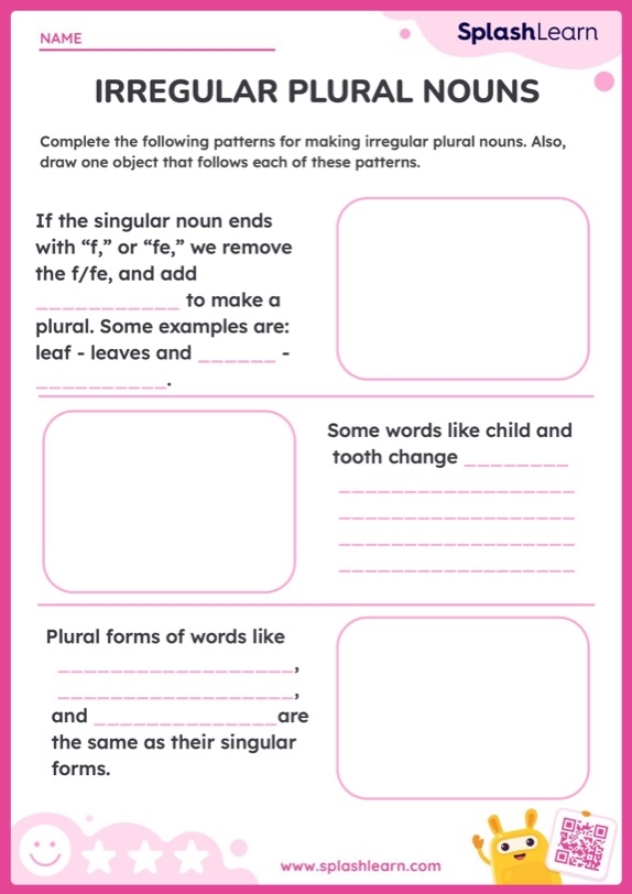 Second grade students completing an irregular plural nouns check-in worksheet for end of year review