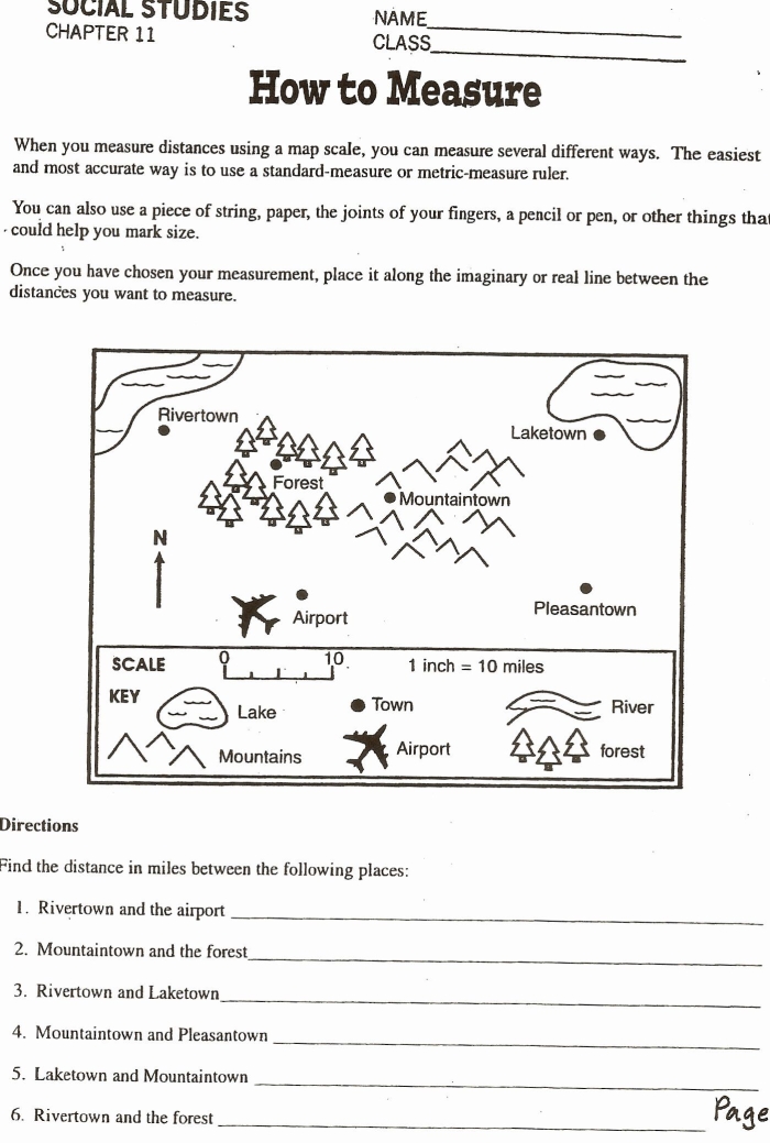 Interactive Map Scale exercise for young learners in grade 2 Second Grade phonics worksheet focusing on map scale concepts