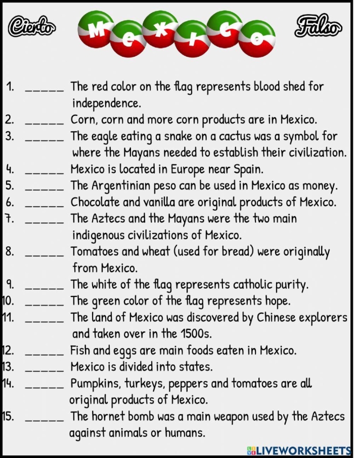 Second grade student completing a Mexican Music Facts reading worksheet