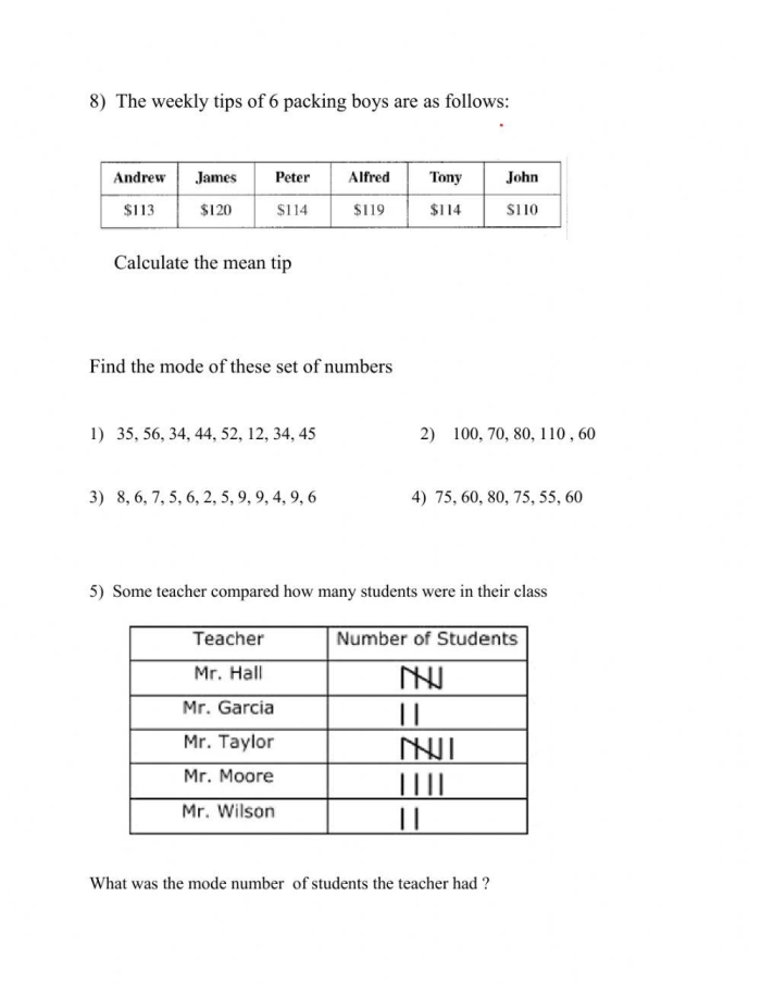Second grade students completing a survey about favorite desserts to find the mode in this math worksheet activity