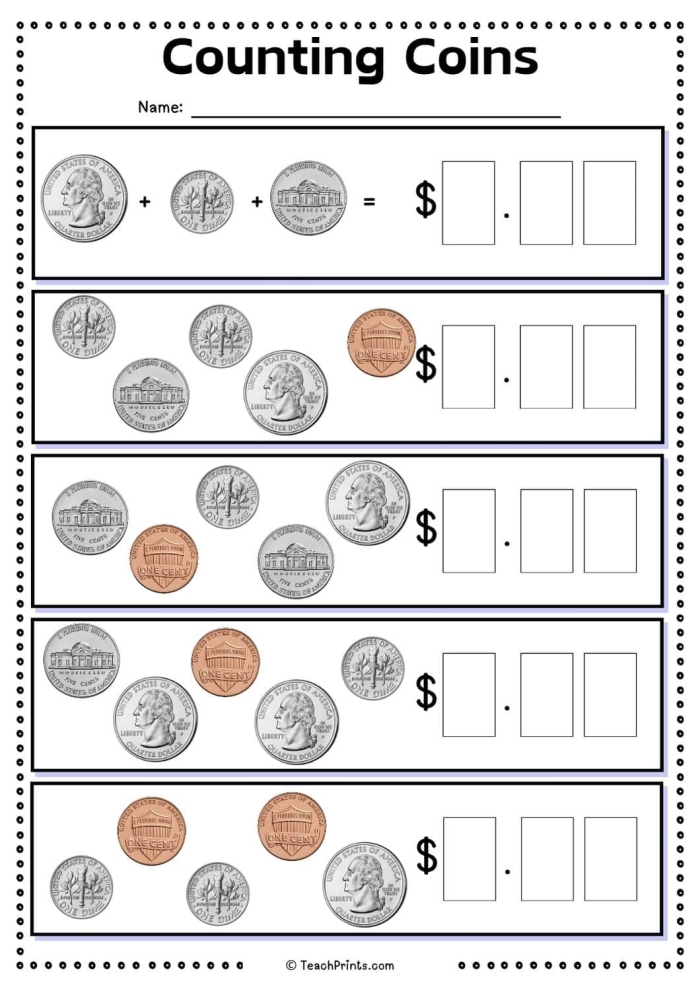 Adding Dollars and Coins Practice Problem 5 for Elementary Math Second grade student adding coins and dollars together to calculate the total cost of a jacket on a math worksheet
