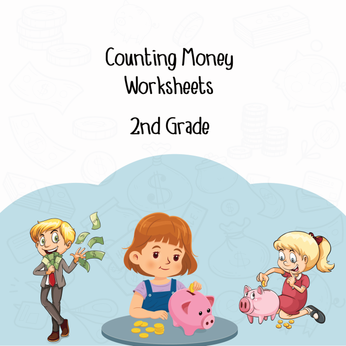 Second graders calculate the total amount of money in various piggy banks for the Money Match: Money in the Bank worksheet. Engaging worksheet image for second-grade geometry students exploring money concepts.