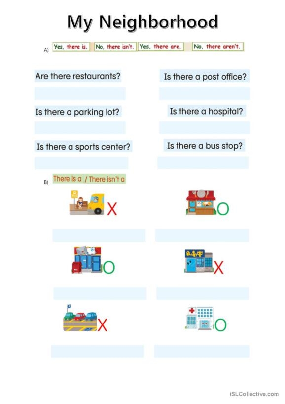 Printable phonics worksheet designed to enhance understanding of parts of speech Worksheet featuring Neighborhood Nouns for second graders to practice common nouns
