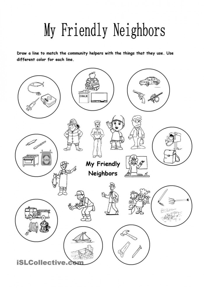 Printable activity to enhance noun recognition and usage skills for kids Worksheet featuring Neighborhood Nouns for phonics practice in second grade