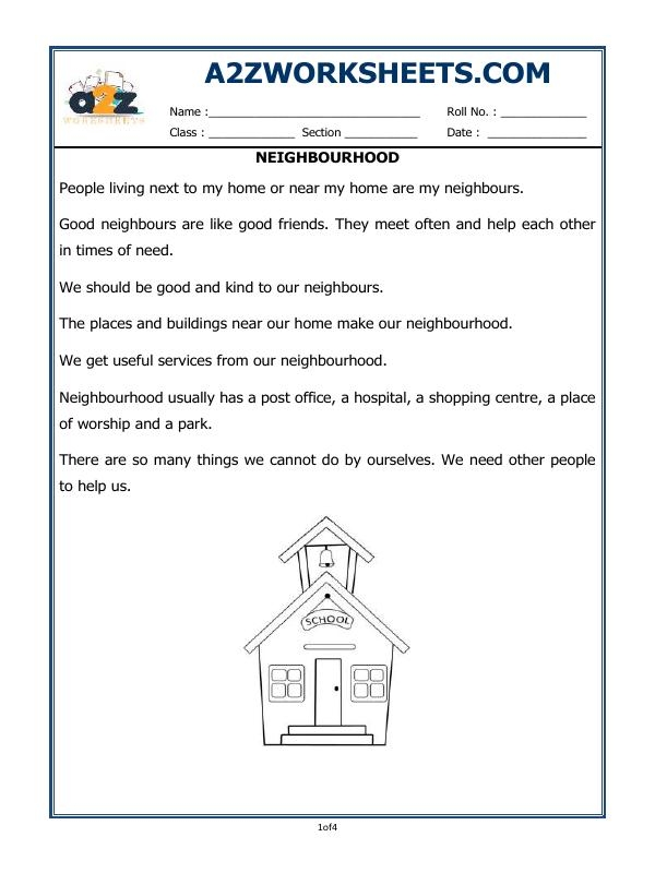 Second grade phonics worksheet featuring neighborhood nouns for parts of speech practice Neighborhood Nouns worksheet for practicing common nouns in second grade phonics