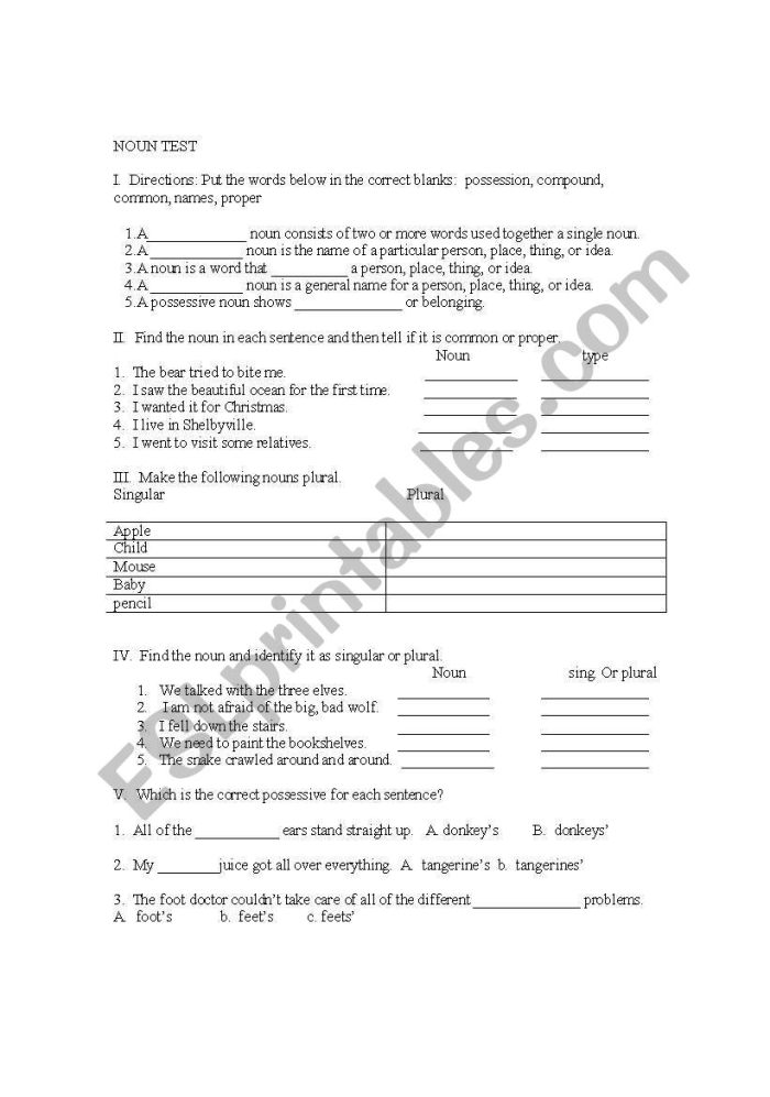 Engaging noun worksheet for young learners in first and second grade to explore parts of speech concepts Colorful noun review worksheet designed for second grade reading practice with simple examples
