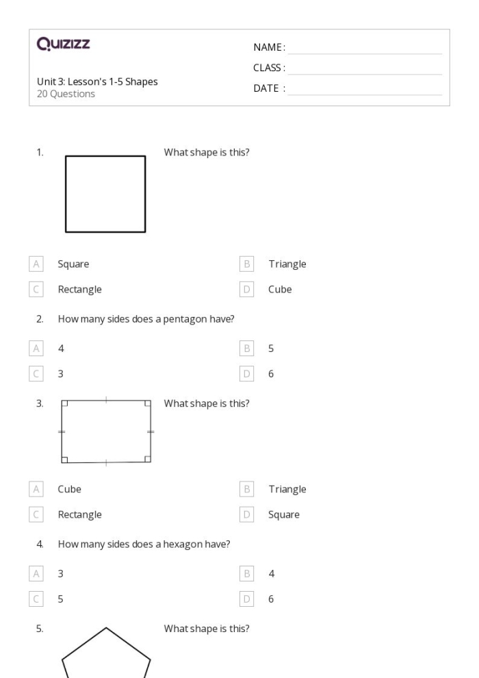 Engaging pentagon identification activity for young learners in geometry Worksheet for identifying pentagons among various 2-D shapes for second graders