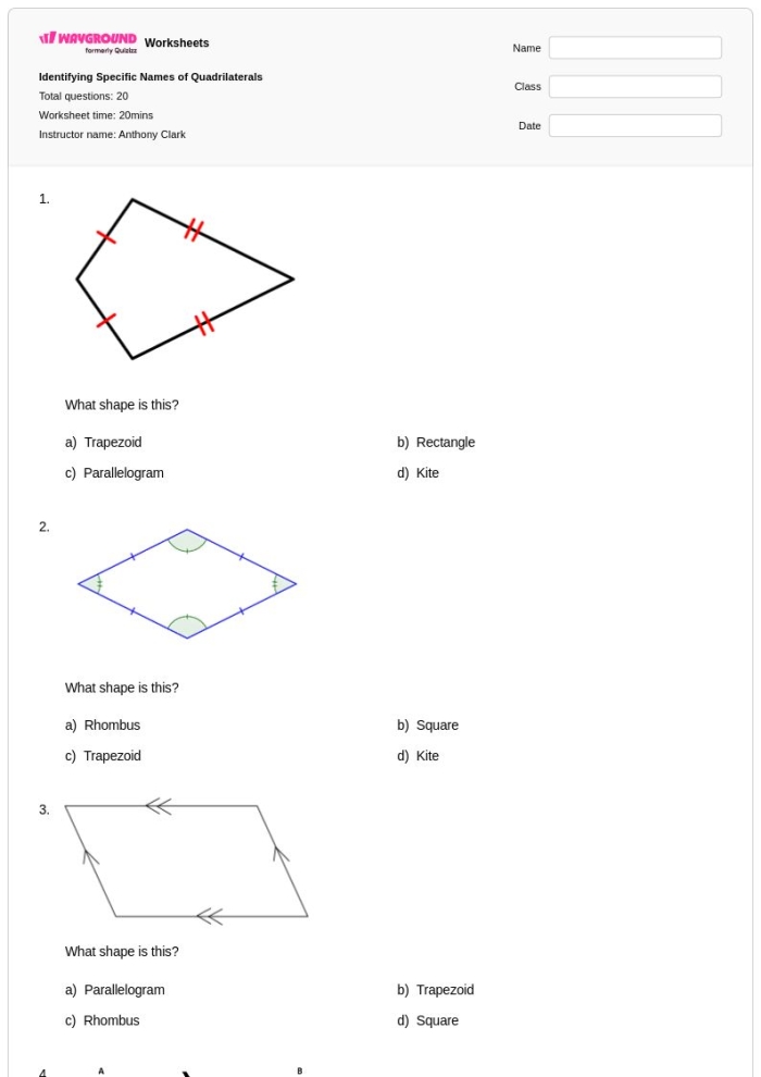 Identifying Shapes: Pentagons activity for geometry practice in second grade Worksheet for second graders to practice identifying pentagons among various 2-D shapes