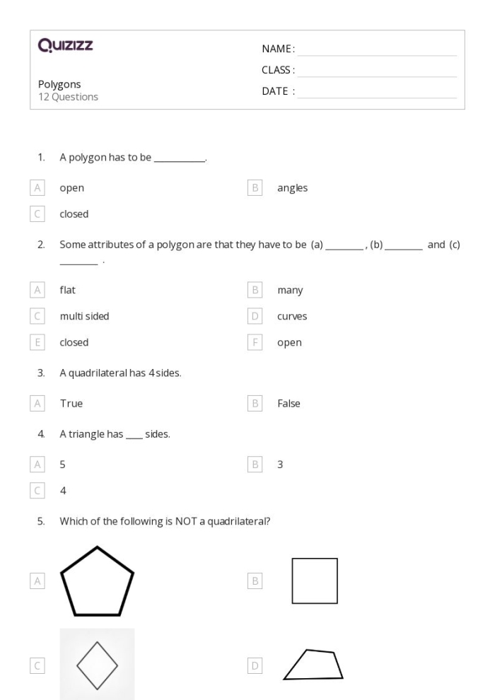 Engaging geometry activity focused on pentagons for young learners Worksheet for identifying pentagons among various 2-D shapes for second graders