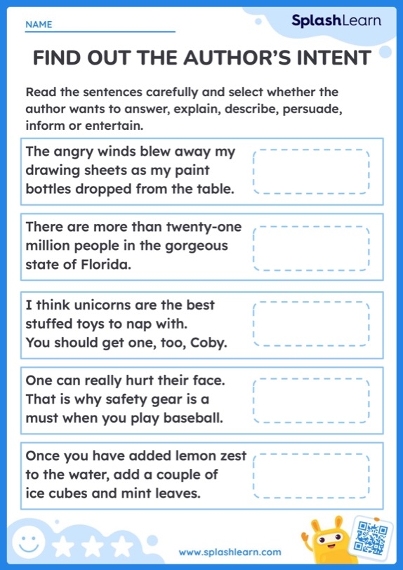 Second grade worksheet on author’s purpose featuring The Princess and the Pea story adaptation