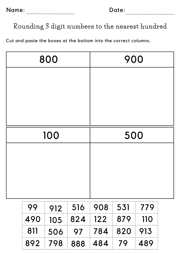 Practice Rounding with a Chart Worksheet for Young Learners Image 10 Second grade student practicing rounding skills with a chart worksheet to improve number sense and mathematical understanding