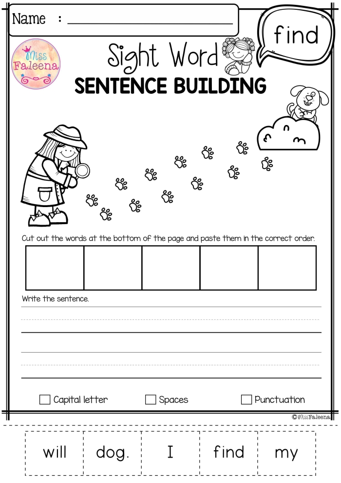 Build a Sentence Worksheet for Physical Science Activities Worksheet for second graders to practice building sentences effectively