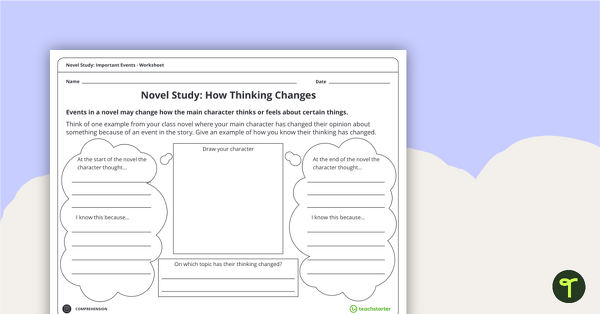 Second Grade worksheet for practicing character feelings sequencing with transition words