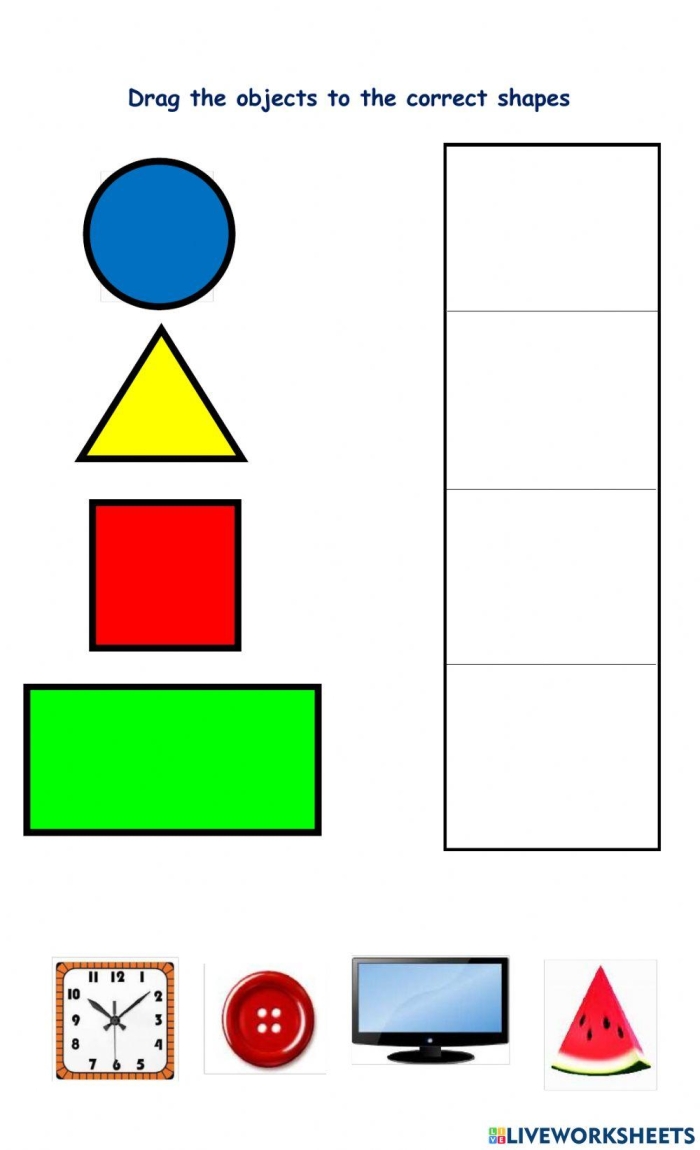 Second Grade Plane Figures worksheet for practicing shape recognition with coloring activities