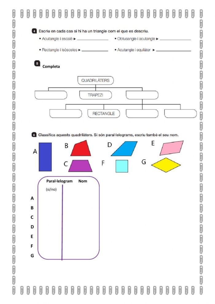 Second Grade Plane Figures worksheet with colorful shapes for writing practice
