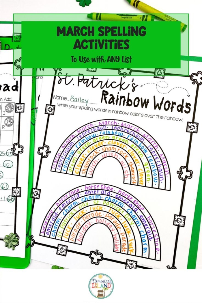 Engaging St. Patrick's Day spelling practice for second graders with themed words Second grader circling correct St. Patrick's Day spelling words on a fun worksheet