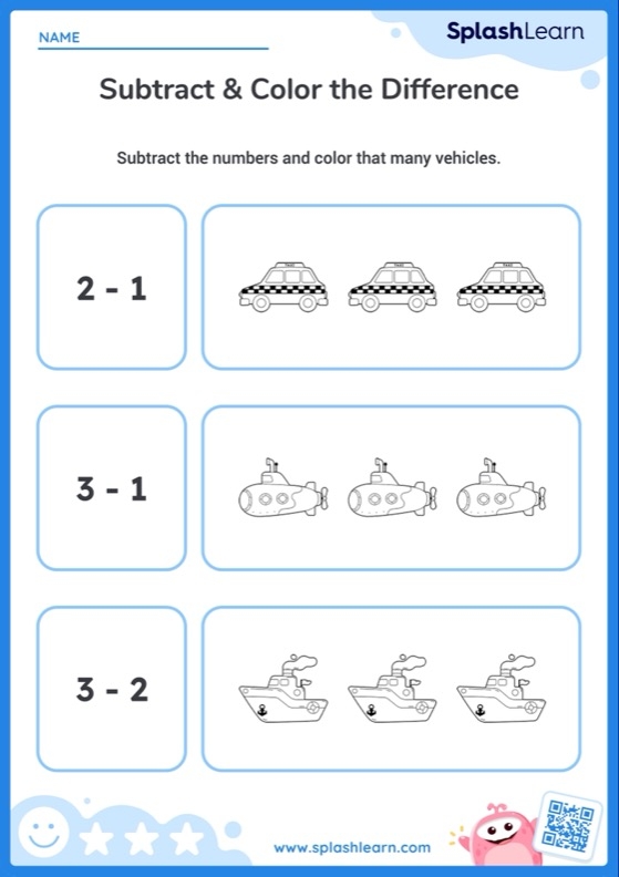 Earth and Space Color by Number Subtraction Practice for Grade 2 Learners Second grade students solving two-digit subtraction problems with a space-themed color by number activity on worksheet 11
