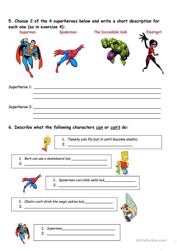 Super Hero Supporting Details activity for young writers in grade 2 Second Grade worksheet featuring super hero themes to practice supporting details