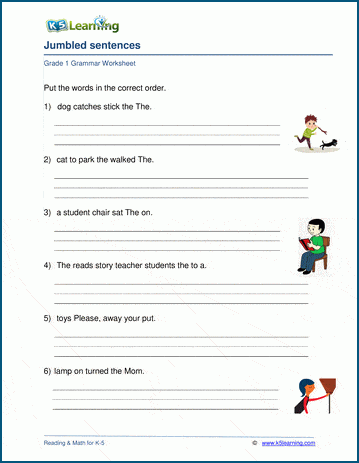 Fourth Grade Data and Graphing Sentence Mix-Up Game worksheet activity number 3 Fourth graders collaborating on a Sentence Mix-Up Game worksheet to practice sentence building and teamwork