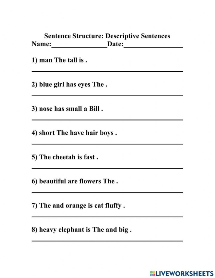 Engaging Sentence Mix-Up Game activity for fourth graders focusing on story construction and collaboration Fourth grade students collaborating on a Sentence Mix-Up Game worksheet to improve sentence building and teamwork