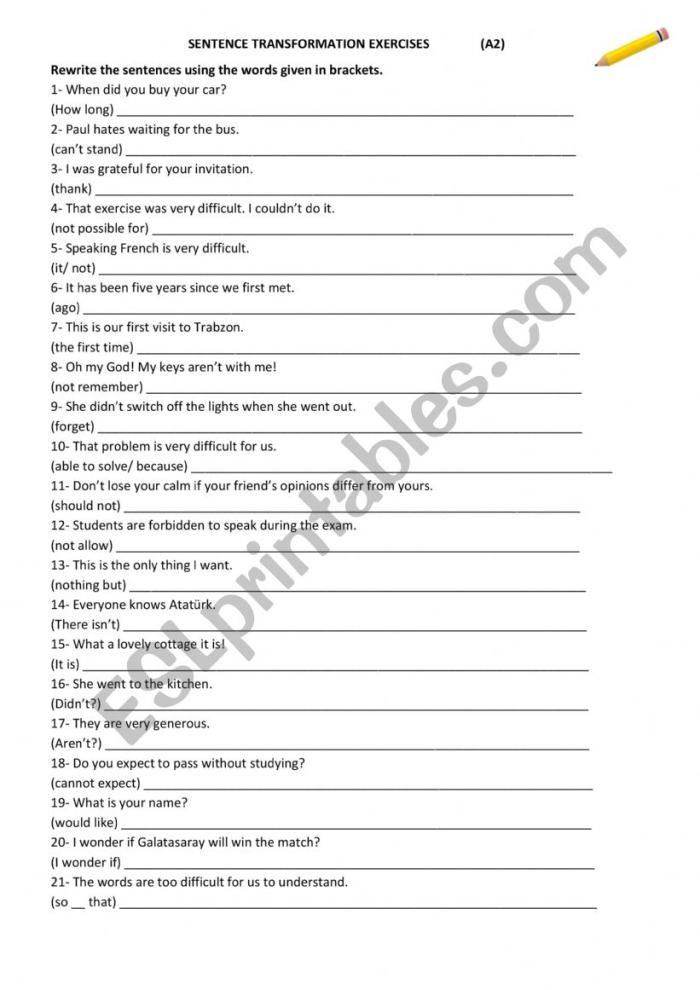 Image illustrating a grammar and mechanics activity for enhancing sentence structure Worksheet for Sentence Makeover Part 1 focusing on rewriting paragraphs for fourth graders
