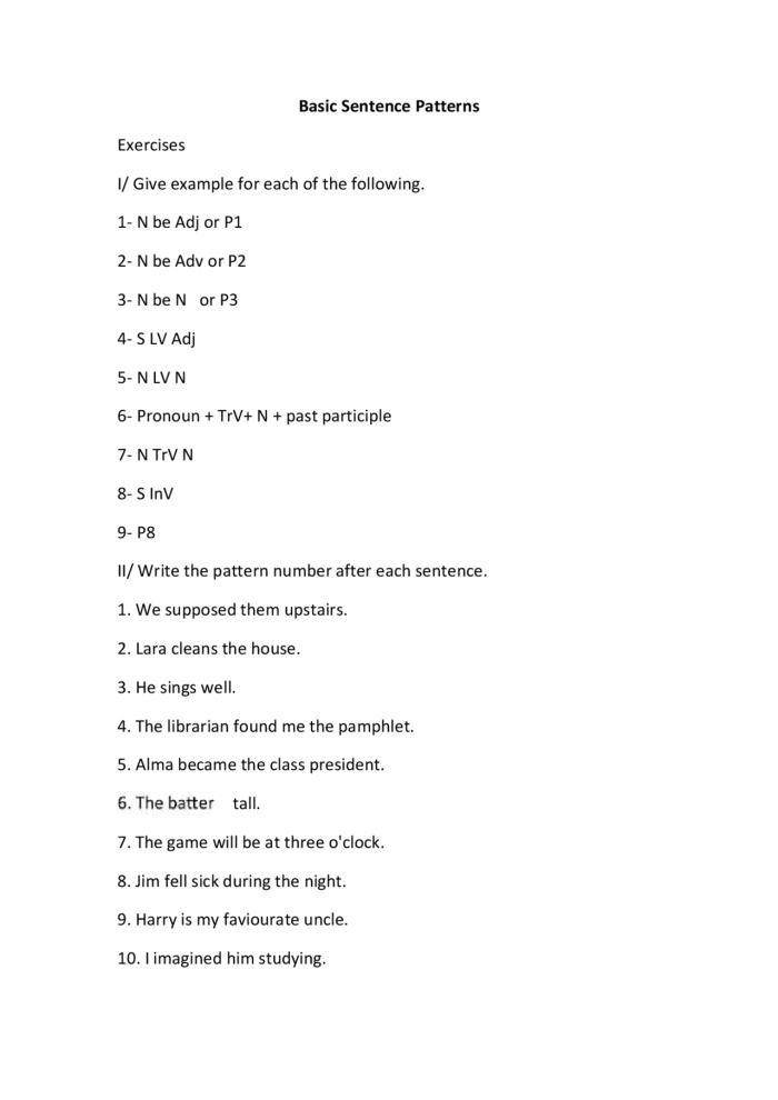 Engaging Find the Sentence Patterns worksheet for fourth graders with varied sentence structures Fourth grade students working on a Find the Sentence Patterns worksheet with a fun messy story