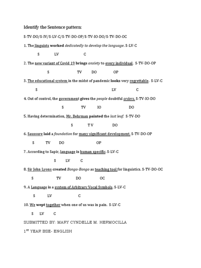 Engaging Find the Sentence Structures worksheet designed for fourth graders number 16 Fourth Grade students working on a Find the Sentence Patterns worksheet with a fun messy story