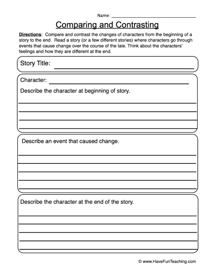 Second grade worksheet on character changes order with transition words for sequencing feelings