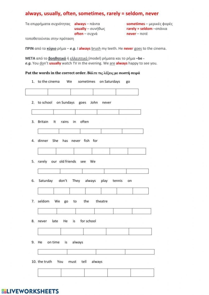 Seventh grade student completing an integer operations worksheet focused on always, sometimes, and never statements