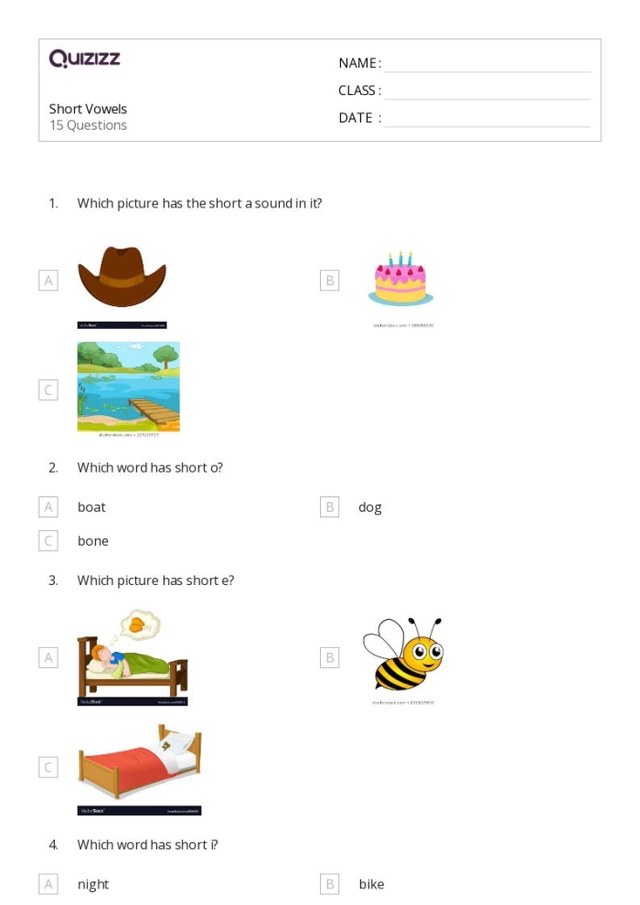 Multiplication practice with short vowels for Pre-K learners worksheet 17 Preschool multiplication worksheet focused on identifying short vowel sounds