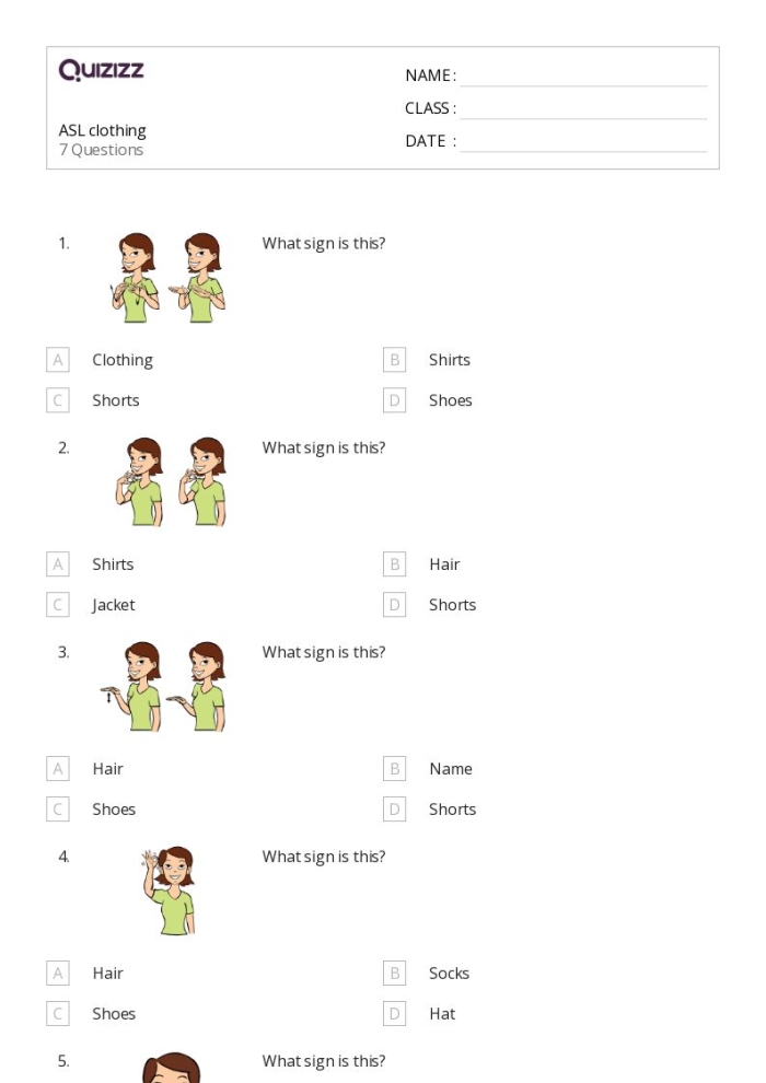 Fourth Grade Practicing Sign Language worksheet featuring a decoded American Sign Language alphabet quote