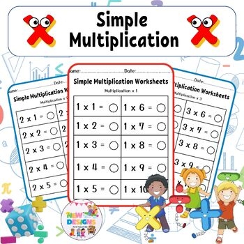 Engaging multiplication practice to help children master simple math concepts Broccoli-themed multiplication worksheet for third graders to practice their skills