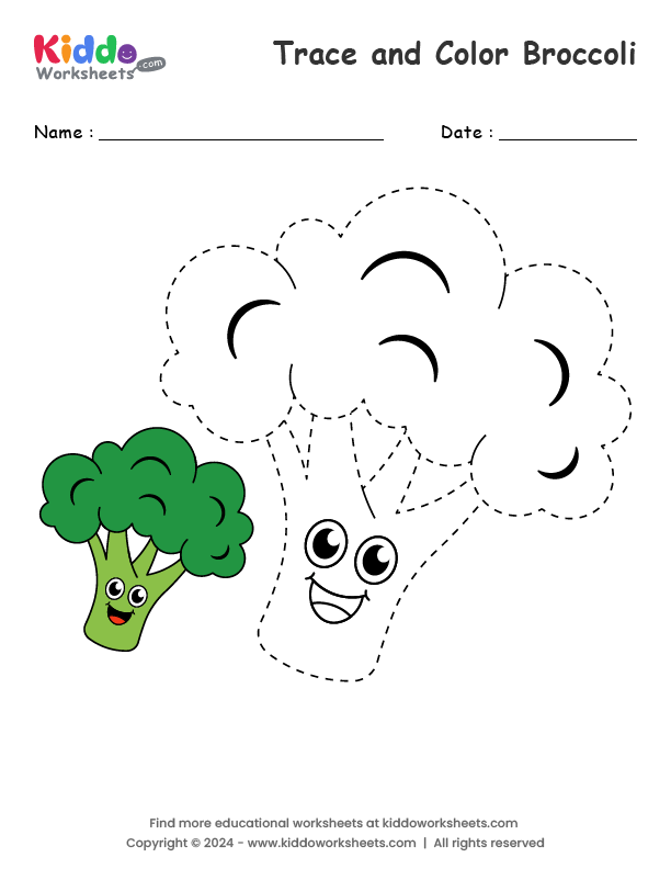 Engaging multiplication practice featuring broccoli illustrations Broccoli-themed multiplication worksheet for third graders