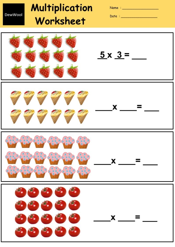 Engaging broccoli multiplication worksheet for third graders to practice basic math skills Colorful worksheet featuring simple multiplication problems with broccoli illustrations