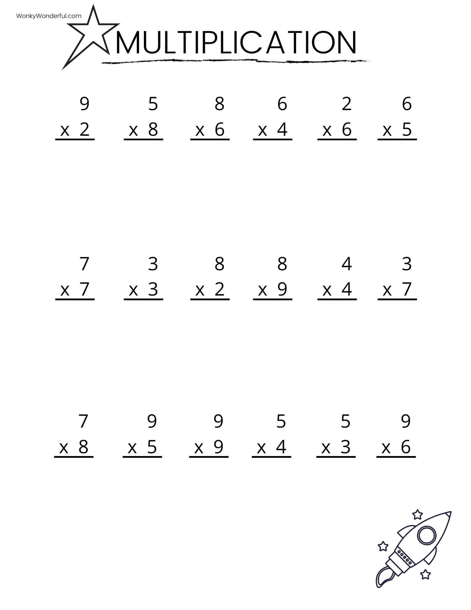 Engaging simple multiplication worksheet featuring broccoli for young learners Broccoli-themed multiplication worksheet for third graders to practice simple math skills