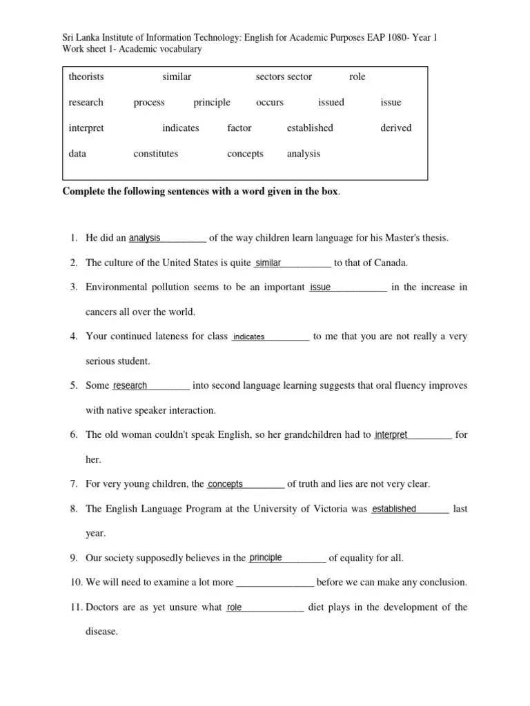 Worksheet for tracking academic vocabulary growth in middle school learners Academic Vocabulary Tracker worksheet designed for sixth-grade students to enhance their vocabulary skills