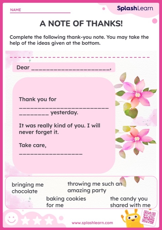 Letter of Appreciation Worksheet for Sixth Grade Students Worksheet for writing a letter of appreciation to someone influential in your life