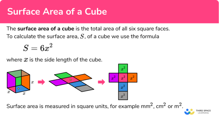 Find the Surface Area: Cube worksheet for geometry practice Worksheet for calculating the surface area of a cube for sixth graders