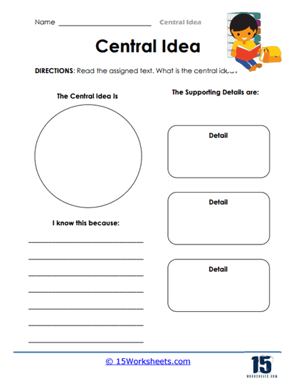 Central Ideas worksheet for sixth graders focusing on nonfiction texts Students working on a Literary Nonfiction Response Prompt worksheet for central ideas analysis