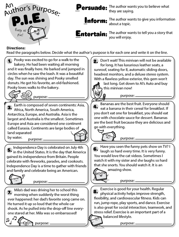 Author’s Purpose Worksheet for Analyzing Nonfiction Texts in Grade 6, Image 13 Sixth grade student completing an author’s purpose worksheet for literary nonfiction