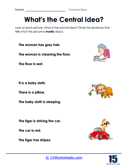 Central Ideas Writing Prompts for Literary Nonfiction Worksheet Image 15 Worksheet for sixth graders on identifying central ideas in literary nonfiction